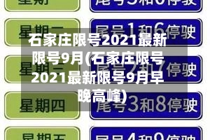 石家庄限号2021最新限号9月(石家庄限号2021最新限号9月早晚高峰)