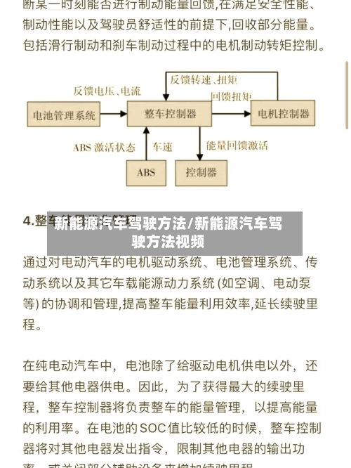 新能源汽车驾驶方法/新能源汽车驾驶方法视频