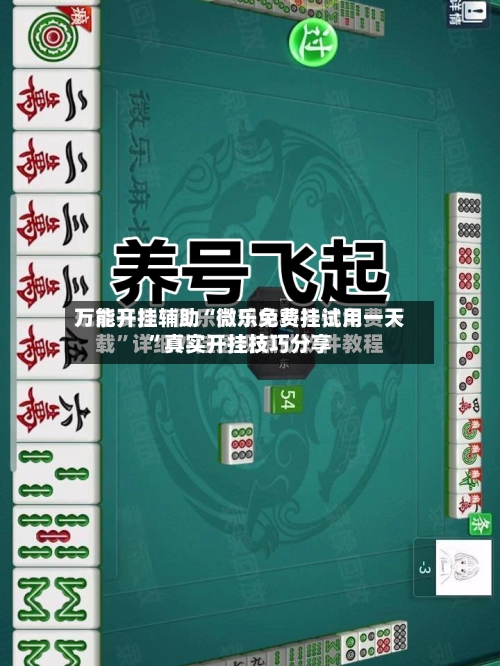 万能开挂辅助“微乐免费挂试用一天”真实开挂技巧分享-第3张图片
