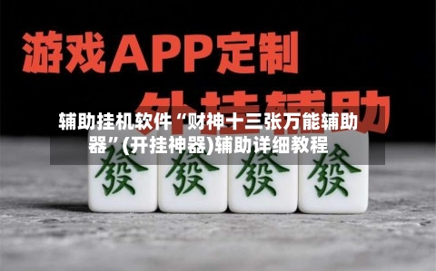 辅助挂机软件“财神十三张万能辅助器”(开挂神器)辅助详细教程-第3张图片