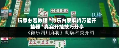 玩家必看教程“微乐内蒙麻将万能开挂器”真实开挂技巧分享-第3张图片