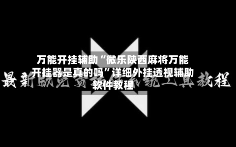 万能开挂辅助“微乐陕西麻将万能开挂器是真的吗	”详细外挂透视辅助软件教程-第2张图片