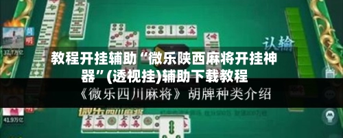 教程开挂辅助“微乐陕西麻将开挂神器”(透视挂)辅助下载教程-第2张图片