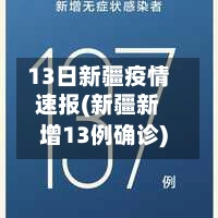 13日新疆疫情速报(新疆新增13例确诊)-第2张图片