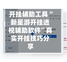 开挂辅助工具“新星游开挂透视辅助软件”真实开挂技巧分享-第2张图片
