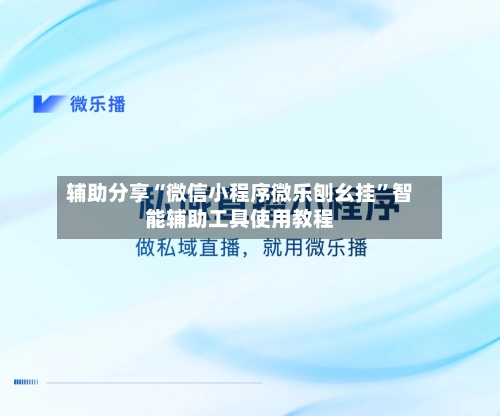 辅助分享“微信小程序微乐刨幺挂	”智能辅助工具使用教程-第2张图片
