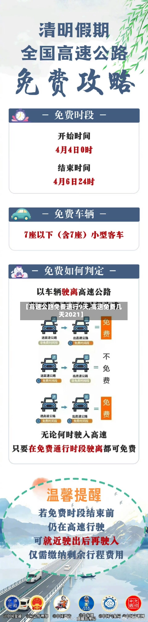 【高速公路免费通行9天,高速免费几天2021】
