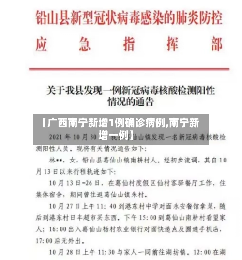 【广西南宁新增1例确诊病例,南宁新增一例】-第2张图片
