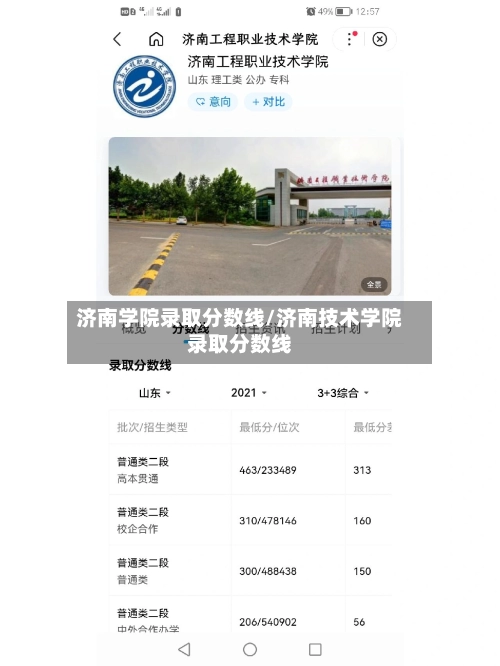 济南学院录取分数线/济南技术学院录取分数线