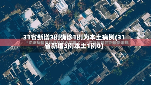 31省新增3例确诊1例为本土病例(31省新增3例本土1例0)