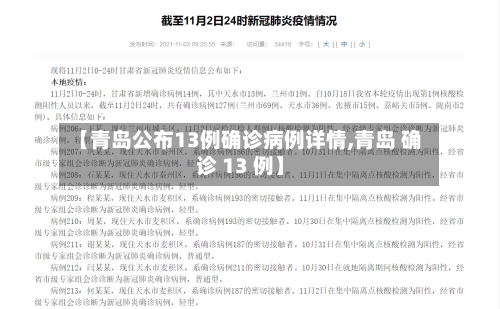 【青岛公布13例确诊病例详情,青岛 确诊 13 例】-第2张图片