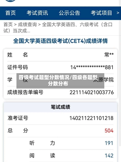 四级考试题型分数情况/四级各题型分数分布