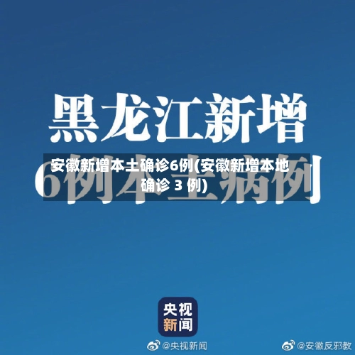 安徽新增本土确诊6例(安徽新增本地确诊 3 例)