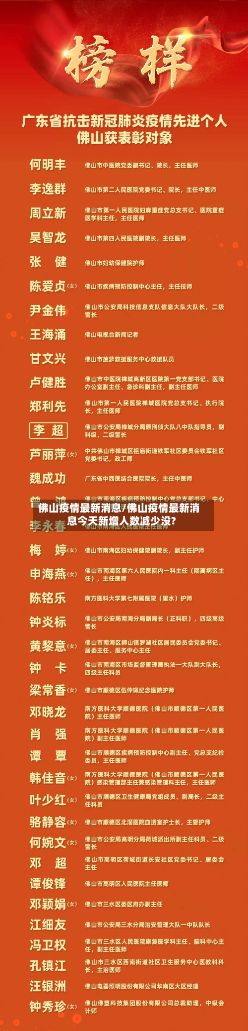 佛山疫情最新消息/佛山疫情最新消息今天新增人数减少没?
