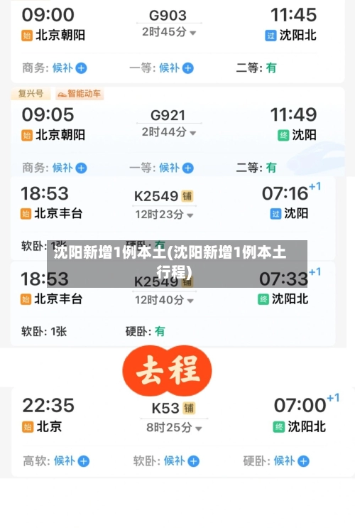 沈阳新增1例本土(沈阳新增1例本土行程)